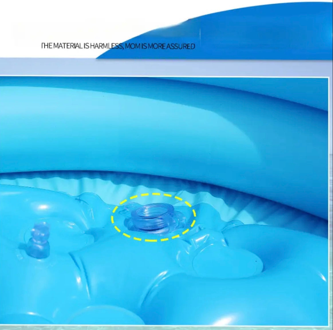 Inflatable Kids Swimming Pool with Marine-Themed Floating - Large Round Family-Friendly Inflatable Pool with Blue & White Design, Easy Setup & Drain System, Durable & Portable for Backyard, Beach, or Indoor Use - Ideal for 's Birthday Party, Summer Fun -