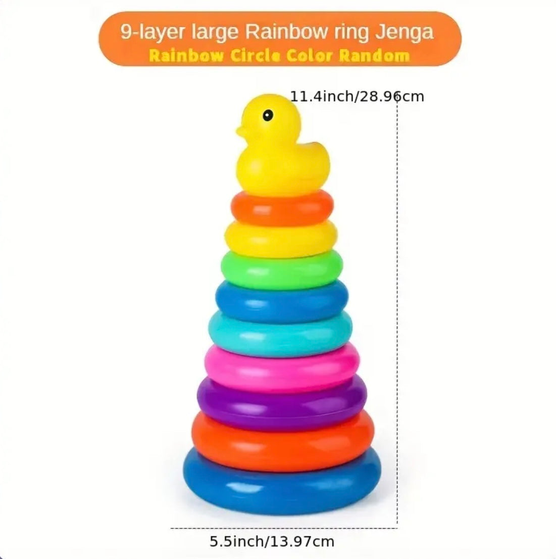 Stacking Toys Rainbow Duck Stacking Tower Puzzle Toys (Random Color) Christmas Halloween Gifts