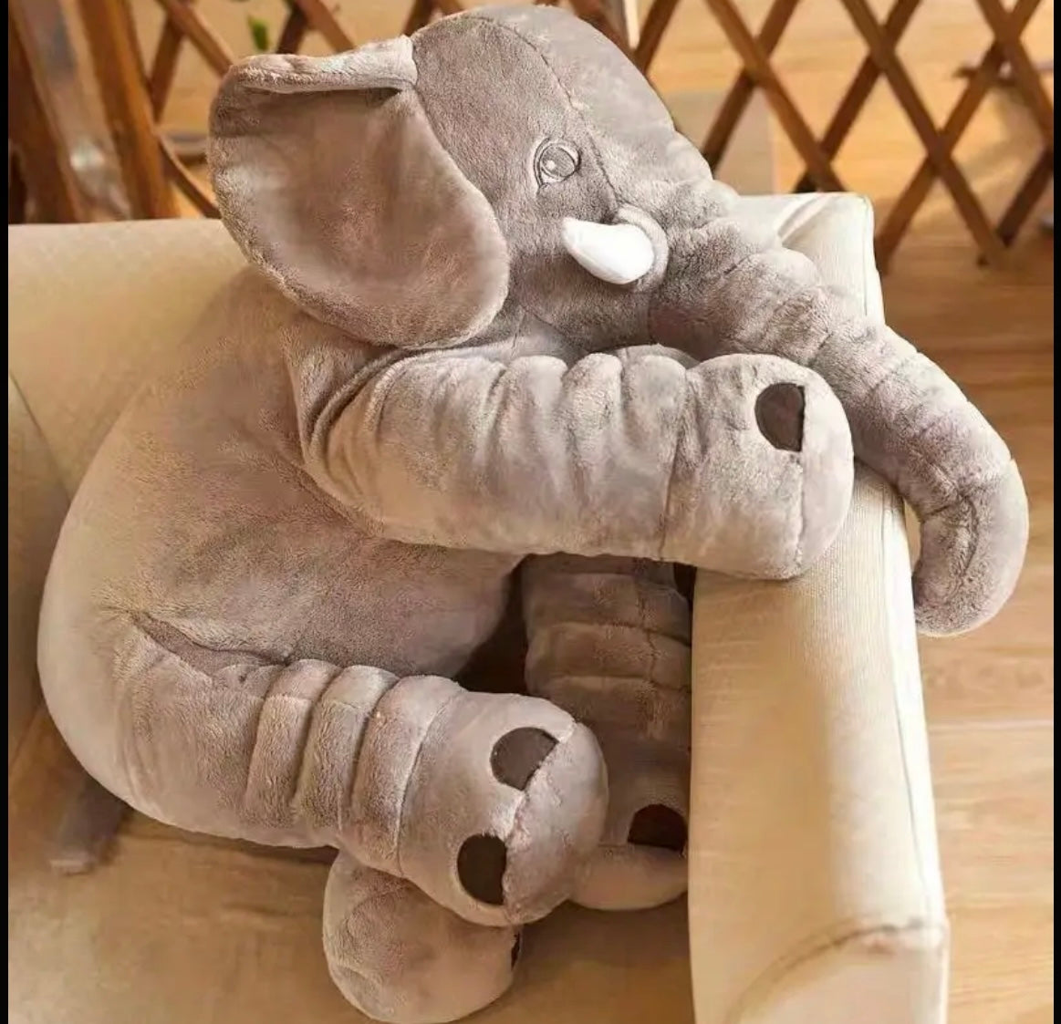 1pcCute grey elephant plush toy - Soft polyester fabric, the perfect gift for birthdays, Christmas and Valentine's Day | Elephant decoration