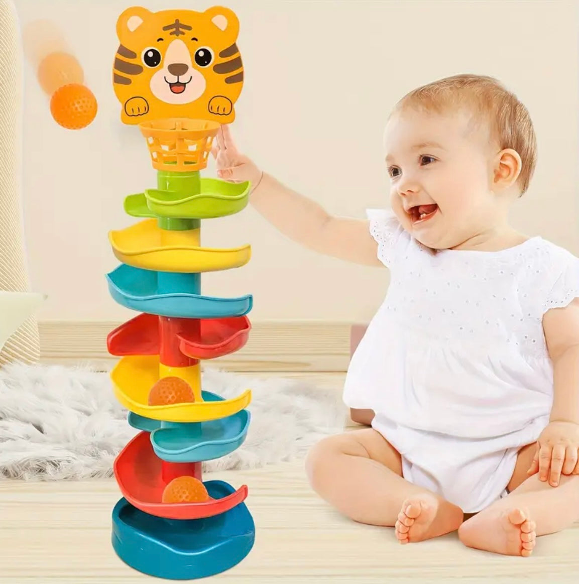 Interactive Ball Tower for Kids - Educational Toy with Rolling and Dropping Mechanism, Durable ABS Material, Fun Animal Shapes, Cartoon Design, Rolling Toys for Children Aged 18 Months+, Early Learning Game, Toddler Play Set