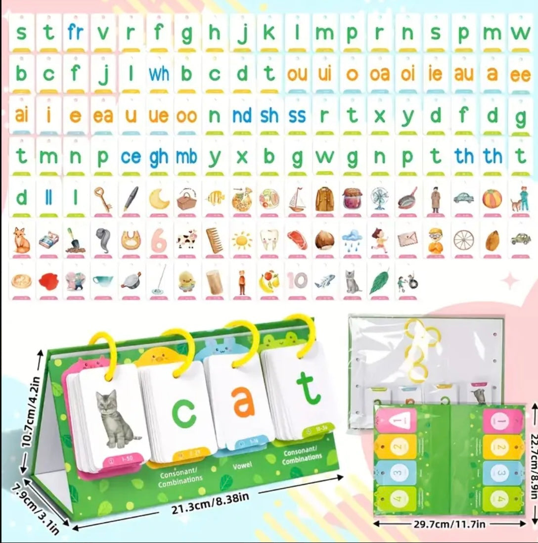 129pcs, Flash Cards Set for Kids Ages 3-6, Sight Words Preschool Classroom Phonics Learning, Reading Educational Tool for Speech and Special Education, Word Game Card