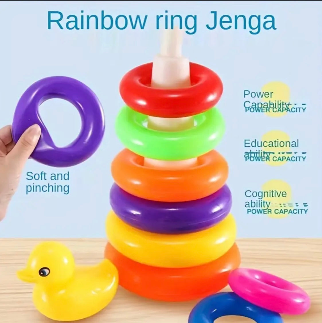 Stacking Toys Rainbow Duck Stacking Tower Puzzle Toys (Random Color) Christmas Halloween Gifts