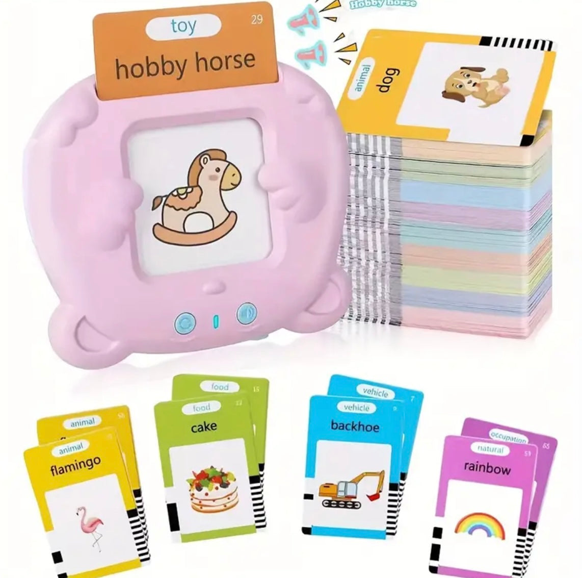 Talking Flash Cards Language Learning Toys with 224 Sight Words Flash Cards Sensory Learning Educational Speech Toy for Birthday Christmas Days Gifts