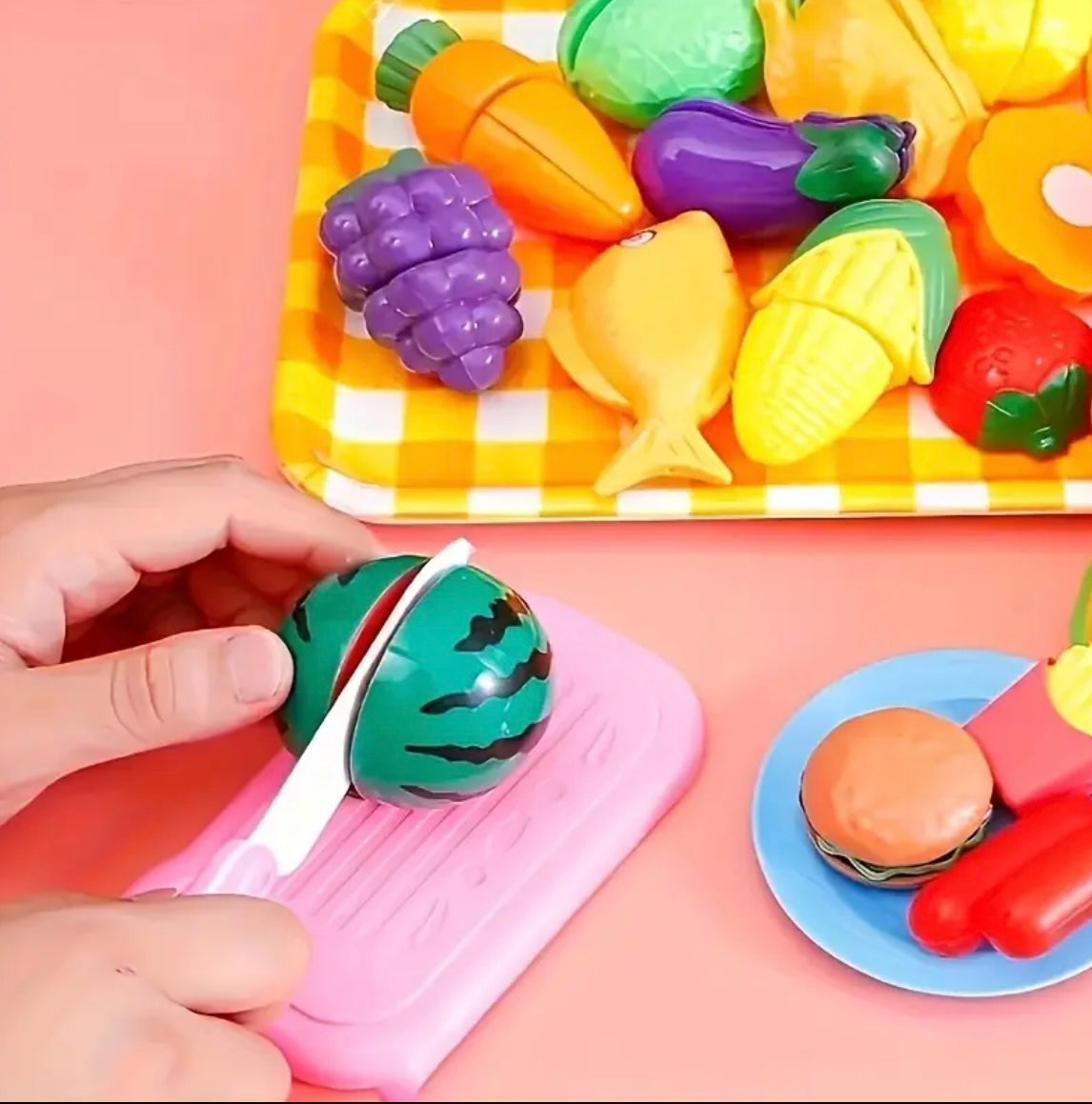 [Simulation Food Toys] 24pcs Simulation Fruit and Vegetable Toys - Home Kitchen Food Toy Set