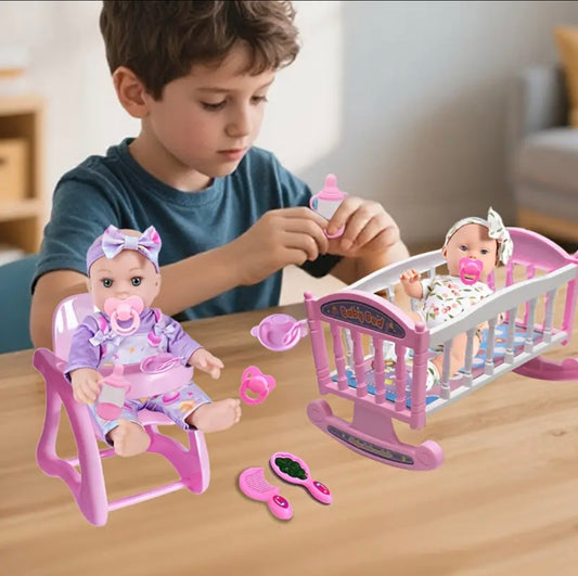 [Dreamy Castle] 3 Floors Dreamy Castle with 9 Rooms, 3 Balconies, Furnished | Suitable for Girls Aged 3 and Above - Perfect Gift, Includes Dolls with Random Colors