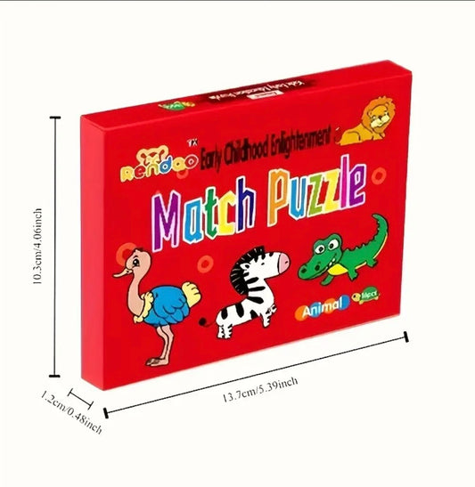 Suitable for Children's 16-Pattern 32pcs Animal and Fruit Themed Matching Puzzle Cards, Educational Cognitive Development Toy Set, Suitable for Toddler Learning, Perfect for Birthday Parties, Baby Showers, and Holiday Gifts, Ages 0-3
