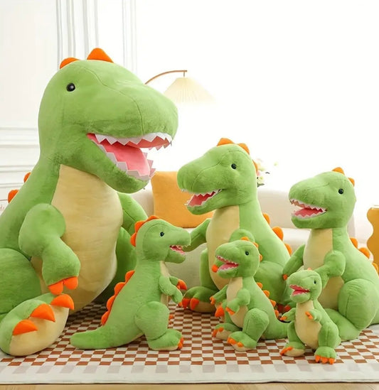 1pc Green T-Rex Plush Pillow - Soft Light Beige-Friendly Dinosaur Toy with Realistic Dinosaur Family Design, Adorable Collectible Gift for Birthdays & Christmas, Mixed Colors