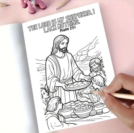 1pc Large Bible Verse Coloring Book for Adults & - Christian Religious Coloring Pages with Jesus, Old Testament Stories, New Testament Scenes - Thick Smooth A4 Size Paper (29.46x20.83 cm) - 30 Single-Sided Designs with Bible Verses - Ideal for Church, Sun